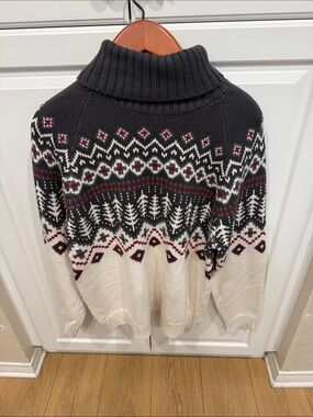 Alp N Rock Black, Cream & Red Fair Isle Crewneck Sweater